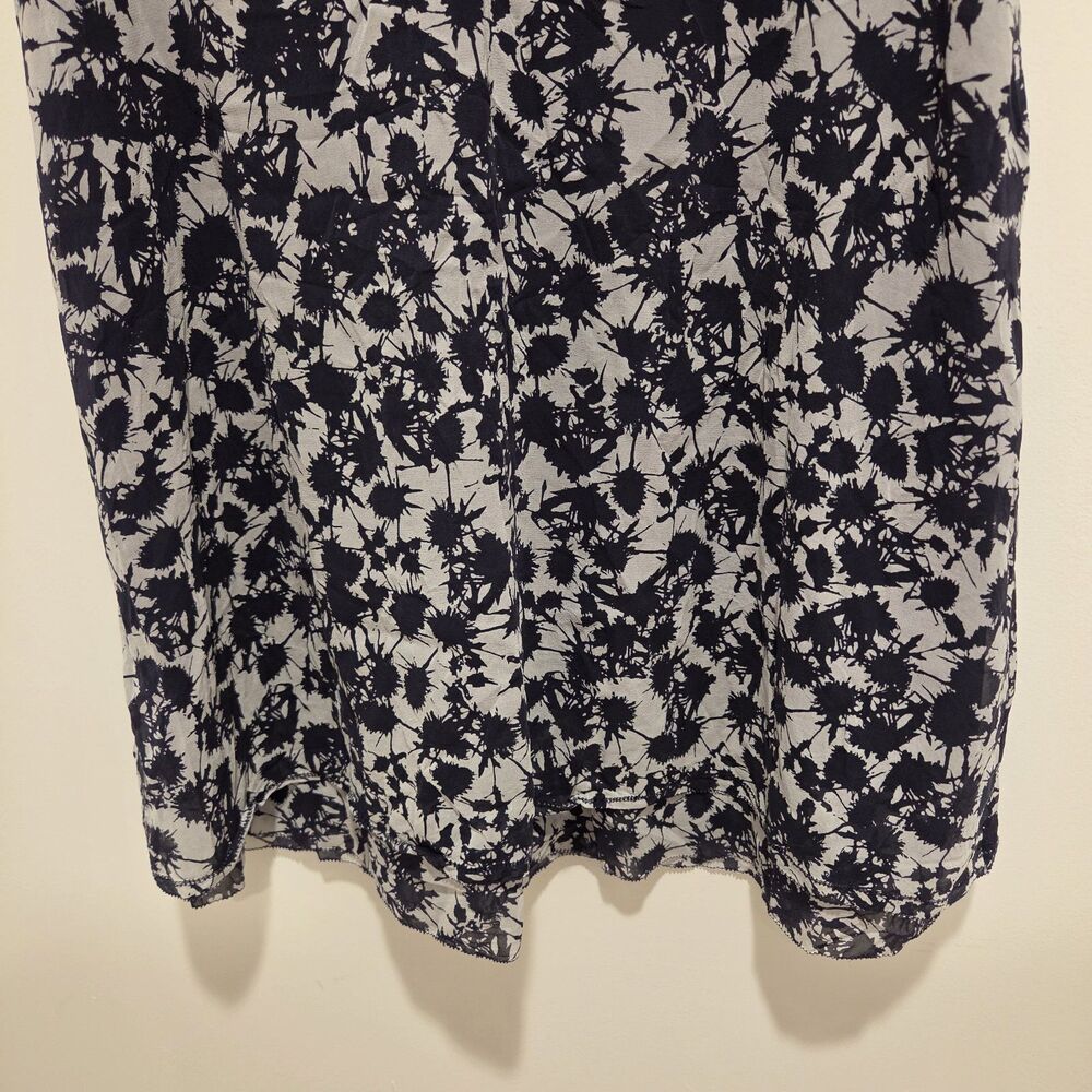 Tory Burch Marian Dress Sapphire Blue Thistle Sz 8 Womens Silk Designer Flutter - Picture 5 of 12